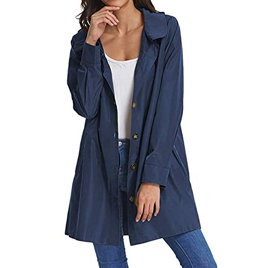 Beyove Women's Waterproof Raincoat Outdoor Hooded Lightweight Rain Jacket Windbreaker