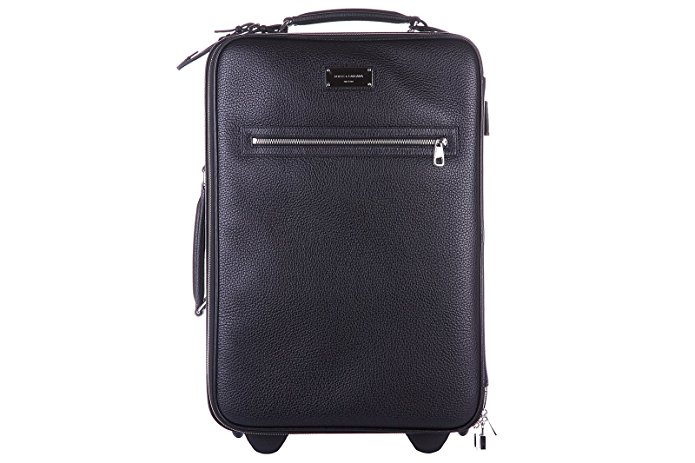 Dolce&Gabbana trolley men's leather suitcase luggage black