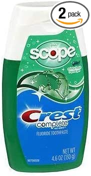 Crest Plus Scope Toothpaste Liquid Gel Minty Fresh - 4.6 oz, Pack of 2