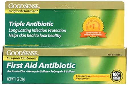 Good Sense First Aid Antibiotic Ointment, Triple Antibiotic for Infection Protection for Burns, Cuts and Scrapes, 1 Ounce