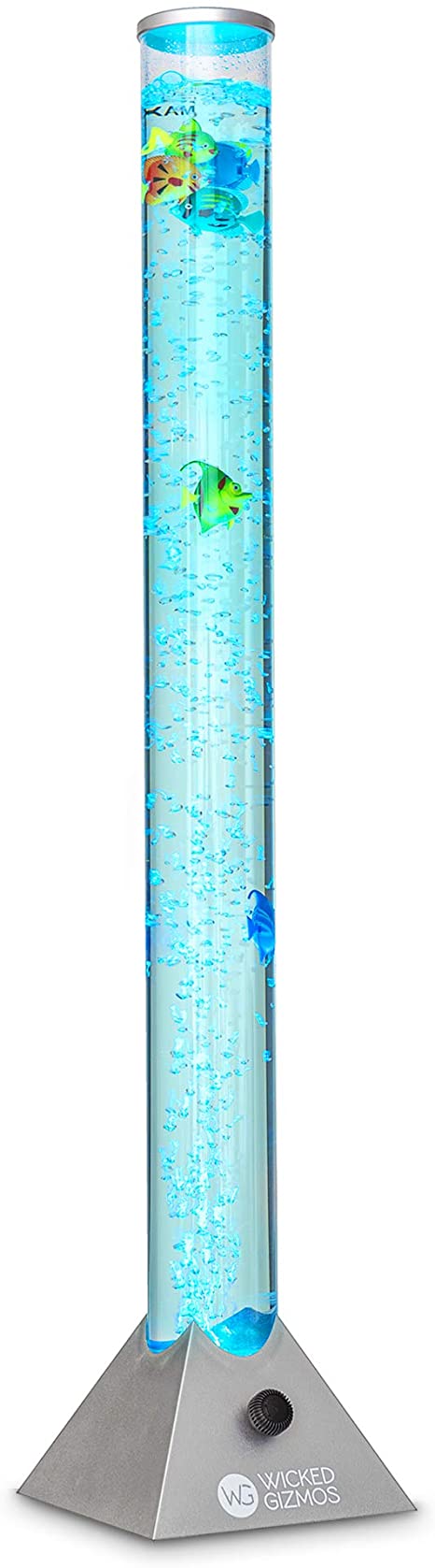 Wicked GIZMOS Large Colour Changing Bubble Lamp LED Light Tubular Freestanding Design with Bubbles and Fish (90cm)