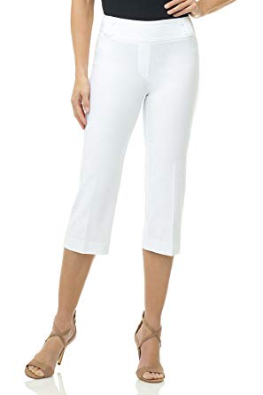 Rekucci Women's Ease in to Comfort Fit Capri with Button Detail