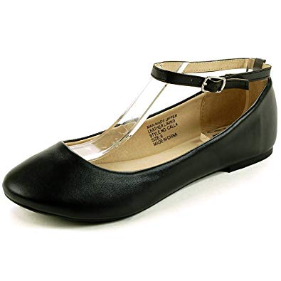 alpine swiss Womens Suede Lined Calla Ankle Strap Ballet Flats