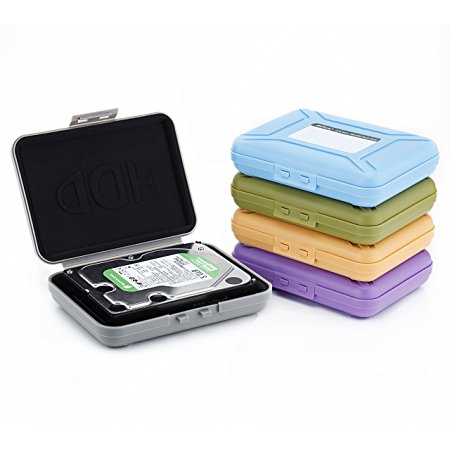SISUN PHX-35 Professional Premium Anti-Static 2.5 / 3.5 Inch Hard Drive HDD Protection Box Case Grey/Purple/Yellow/Blue/Green