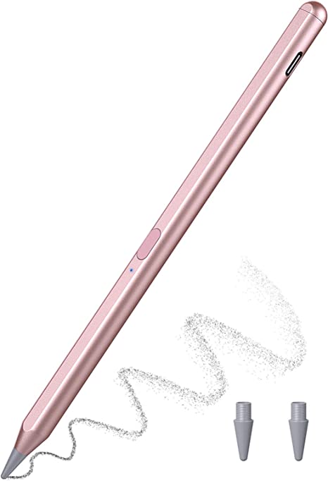 MoKo Stylus Pen Fit iPad with Palm Rejection, Tilt Sensitivity iPad Pencil Fit Apple 2021 iPad Pro 11/12.9 Inch (2018-2021), iPad 8th Gen, iPad Air 4th/Air 3rd, iPad Mini 5th, iPad 6/7th, Rose Gold