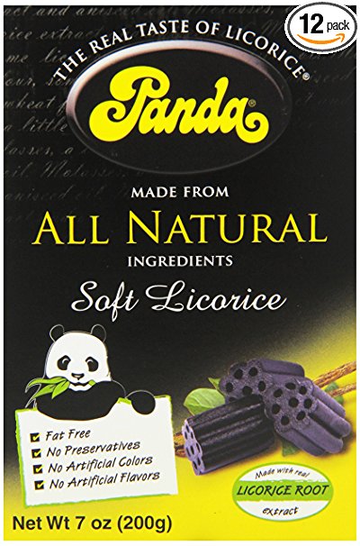 Panda All Natural Licorice Chews, 7 Ounce Boxes (Pack of 12)