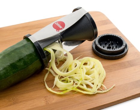 Quiseen Vegetable Spiral Slicer Handheld Make Zucchini Spaghetti and Other Veggie Pasta Comes with Cleaning Brush