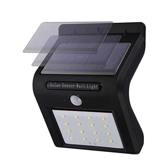 Guaiboshi Waterproof 16 LED Solar Motion Lamp, Auto on & off Security Night Light for Garden Porch Yard Wall Doorway Outdoor