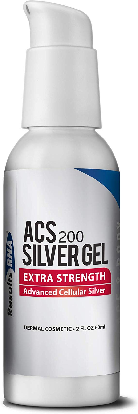Results RNA ACS 200 Colloidal Silver Extra Strength | Advanced Cellular Silver Topical Gel For Sunburn, Wounds, Rashes, Skin Irritations - 2oz Silver Gel Bottle