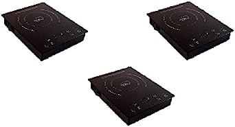 True Induction TI-1B Single Burner Counter Inset Energy Efficient Induction Cooktop, Black (3-pack)