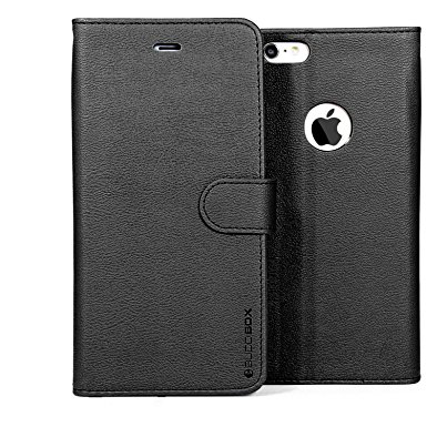 iPhone 6 Plus Case, BUDDIBOX [Wallet Case] Premium PU Leather Wallet Case with [Kickstand] Card Holder and ID Slot for Apple iPhone 6 Plus, (Black)
