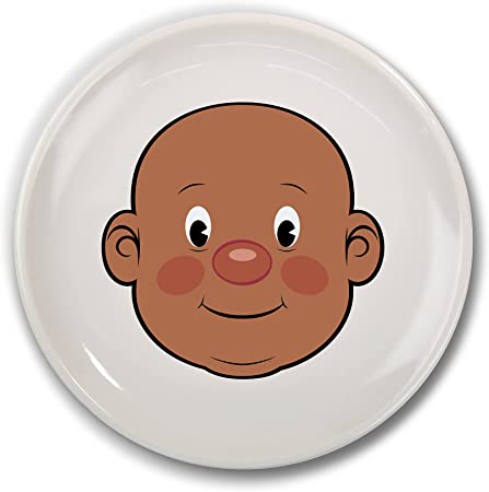 Genuine Fred, FOOD FACE, Ceramic Activity Plate White 8.5 inch diameter