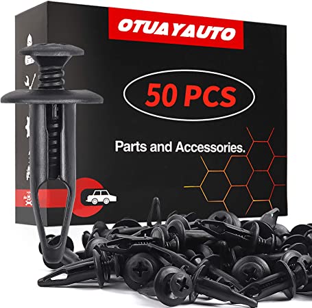 OTUAYAUTO 50Pcs Fender Flares Clips - Replacement for Yamaha Rhino 450 660 700 Grizzly 600 Plastic Bumper Rivet Clips