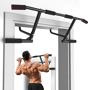 ONETWOFIT Pull Up Bar for Doorway, 440 lbs Heavy Duty Upper Body Fitness Workout Bar for Home Gym Exercise, Multi-Grip Strength Wall Mounted Door Frame Chin-Up Bar