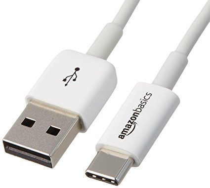 AmazonBasics USB Type-C to USB-A 2.0 Male Cable - 3-Feet  (0.9 Meters), White, 10-Pack