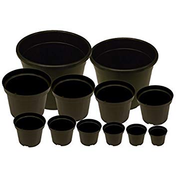 Elixir Gardens ® Plant Pots Black Plastic 1, 1.5, 2, 3, 4, 5, 7.5, 10, 12, 15, 20, 25 Litres