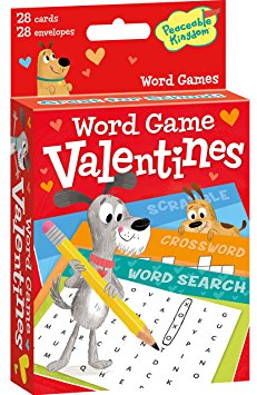 Peaceable Kingdom 28 Card Word Game Valentines with Envelopes