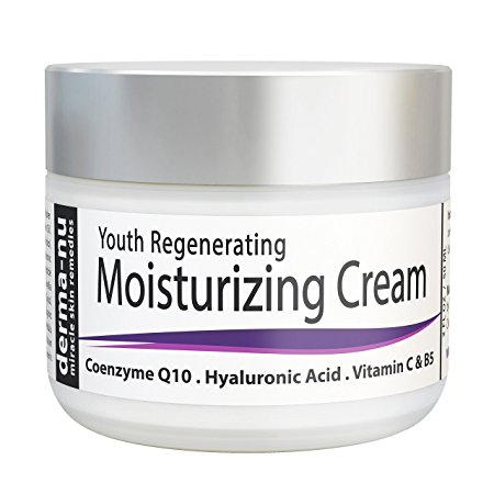 Anti Aging Cream For Face - Best Moisturizing Cream and Wrinkle Treatment - Skin Cream for Dry Skin - Filled with Organic Antioxidants   CoQ10   Hyaluronic Acid   Vitamins - 2oz