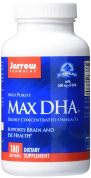 Jarrow Formulas Max DHA , Supports Brain and Eye Health, 180 Softgels