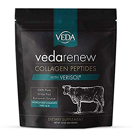 VEDArenew Collagen with VERISOL Bioactive Collagen Peptides, 100% Pure, 16 oz. (454 Grams)