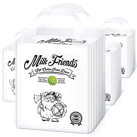 Milk Friends - Disposable Hypoallergenic Easy Pull Up Pants, Size 5 (26-37 lbs) 22pcs, 4 Packs, Count 88