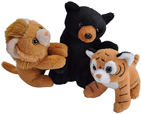 Wild Republic Unlikely Friendships Plush Lion, Tiger and Bear, Based on a True Story, Gift for Kids, Plush Toys