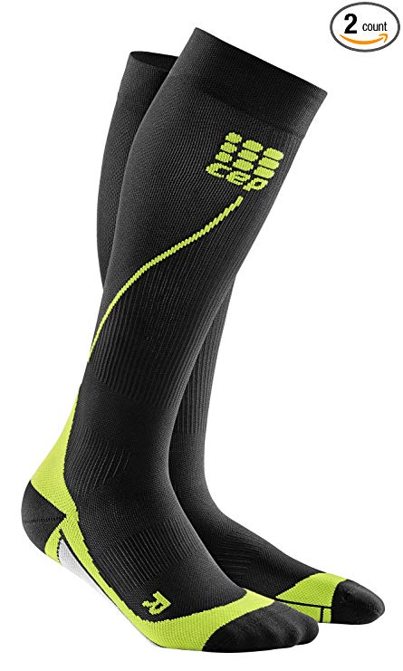 Progressive  2.0 Compression Run Socks (Size IV (Calf 15.5-17.5-Inch), black/green)