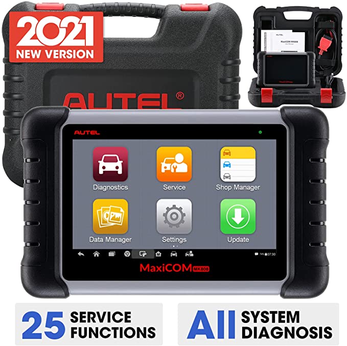 Autel Scanner MK808 Diagnostic Scan Tool, 2021 Newest OBD2 Scanner with All System Diagnosis and 25  Service Functions Including Oil Reset, EPB, BMS, SAS, DPF, TPMS Relearn Functions