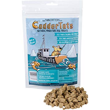 CodderTots Natural Low Calorie Dog Treat - 100% Pure Icelandic Whitefish Fillets - Healthy Rich in Omega-3 Fatty Acids by TwinCritters - 4oz