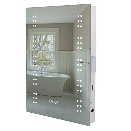 Warmiehomy Modern Illuminated Bathroom Mirror 60 LED with Shaver Socket Demister and Sensor 70x50cm