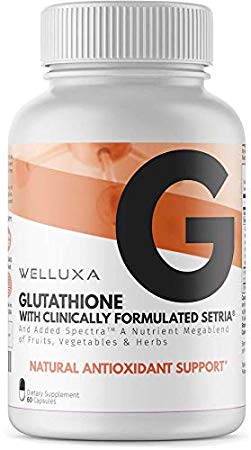 Liposomal Glutathione (600 mg) - Setria Reduced Glutathione Capsules for Skin Whitening Antioxidant Support Liver Health Immunity & Detox - Glutathione Supplement - L-Glutathione Pills (60 ct)