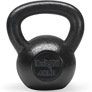 Yes4All Solid Cast Iron Kettlebells – Weight Available: 5, 10, 15, 20, 25 to 80 lbs