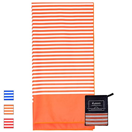 Microfiber Beach Towel Oversized - XL 70 x 35 Inch - Quick Dry, Sand Free, Extra Large, Lightweight with Easy Zipper Bag - Perfect for Travel, Yoga, Gym, Beach Blanket & Backpacking