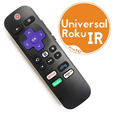 Amaz247 Universal ROKU IR Learning Remote for All Roku Player and Roku TV, Compatible with Roku 1, 2, 3, 4 (HD, LT, XS, XD), Roku Express with Samsung, Vizio, LG, Sony TV for Power and Volume Buttons