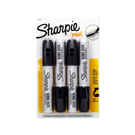 Sharpie 1883338 King Size Permanent Marker Black 4-Pack