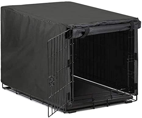 Avanigo Black Dog Crate Cover for 24 36 42 48 Inches Metal Crates Wire Dog Cage,Pet Indoor/Outdoor Durable Waterproof Pet Kennel Cover