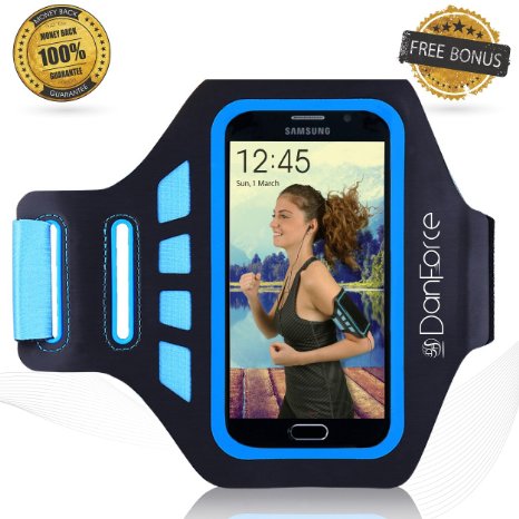 Galaxy S7,S6,S6 Edge,S5 Sports Armband - Great for Running, Cycling, Workouts or any Fitness Activity -Sweat Proof - Lightweight & Comfortable - Build in Key  Credit Cards & Money Holder By DanForce