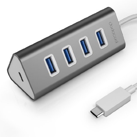 dodocool Type C to 4 port USB 30 Hub with USB C Female Charging Port for USB New MacBook ChromeBook Pixel