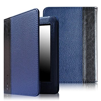 Fintie Folio Case for Kindle Paperwhite - The Book Style PU Leather Cover with Auto Sleep/Wake for All-New Amazon Kindle Paperwhite (Fits All versions: 2012 2013 2014 and 2015 New 300 PPI), Navy/Black