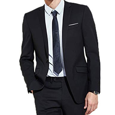 JEAREY Mens Blazer Casual Slim Fit Lapel Suit Jacket One Button Daily Business Dress Coat