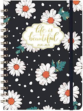 Planner 2020-2021 - Academic 2020-2021 Planner with Weekly & Monthly Pages, Jul 2020-Jun 2021, 6.4" x 8.5", Hardcover, Strong Binding, Tabs, Inner Pocket, Elastic Closure, Inspirational Quotes