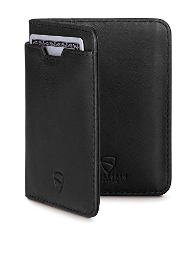 Vaultskin CITY Slim Bifold Wallet with RFID Protection for Cards and Cash – Top Quality Italian Leather - Ultra Thin Front Pocket Holder Designed for up to 9 Cards and Cash