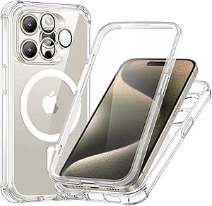 ESR for iPhone 15 Pro Case Set, 1 Set Individual Lens Protectors, Compatible with MagSafe Phone Case, Full-Coverage Military-Grade Protection, Scratch Resistant, Armor Series, Clear