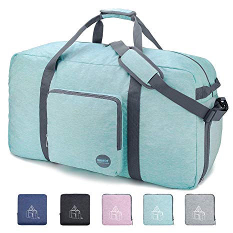 WANDF 16" ~ 36" Foldable Duffle Bag 20L ~ 120L for Travel Gym Sports Packable Lightweight Luggage Duffel Water-resistant