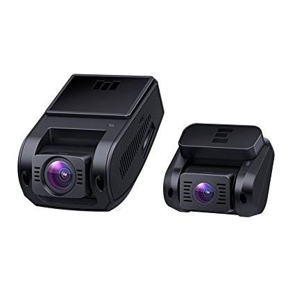 AUKEY Dash Cam Dual 1080P Front and Rear In Car Camera 6-Lane 170° Wide-Angle Lens, G-Sensor, WDR Night Vision, Loop Recording, Motion Detection, 1.5" LCD