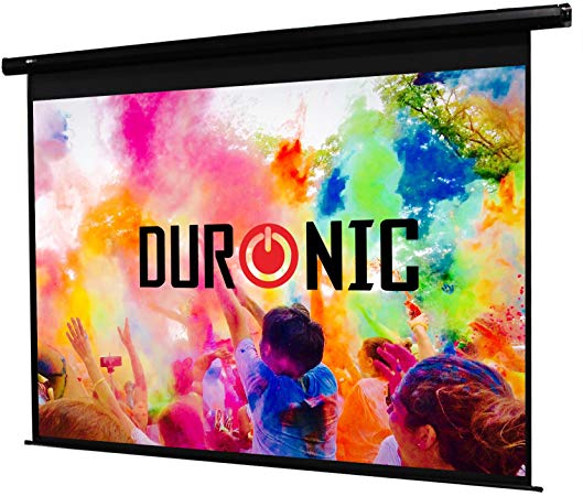 Duronic EPS133/169 HD Projector Screen 133" (Screen: 295cm(w) X 165cm(h))- 16:9 Widescreen Matte White Screen - Electric Motorised switch control