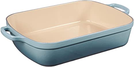 Le Creuset LS2011-336M Signature Cast Iron Rectangular Roaster, 5.25-Quart, Marine