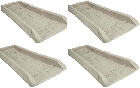 4 Pack Suncast SB24 Decorative Rain Gutter Downspout Splash Block- Light Taupe