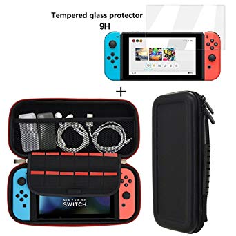 Samhe Nintendo Switch Case Portable Hard Shell Protective 12 Game Cartridge with Screen Protector