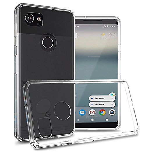 Clear Google Pixel XL 2 Case, CoverON ClearGuard Series Hard Slim Fit Phone Cover with Clear Back and Flexible TPU Bumpers for Google Pixel XL 2 - Clear